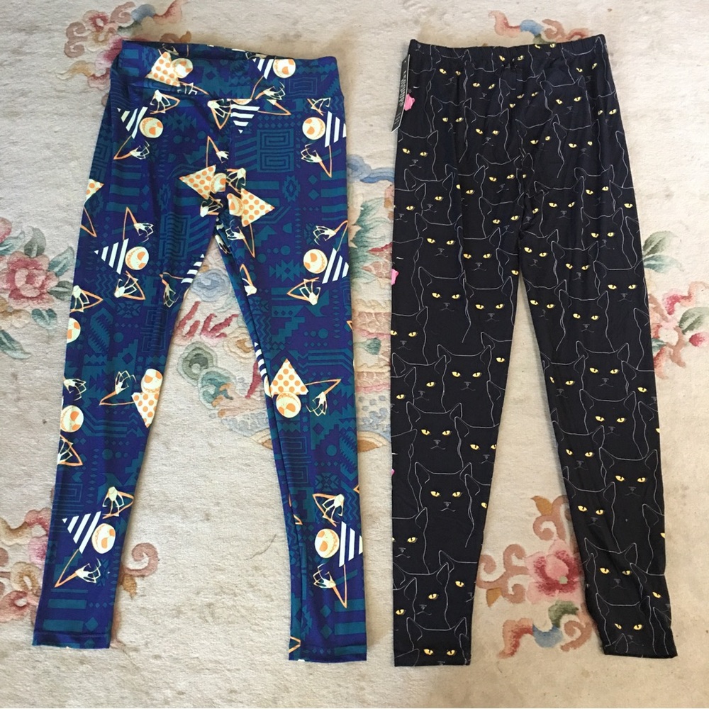 NWOT Lularoe Nightmare Before Christmas Leggings + NWT Black Cat Leggings